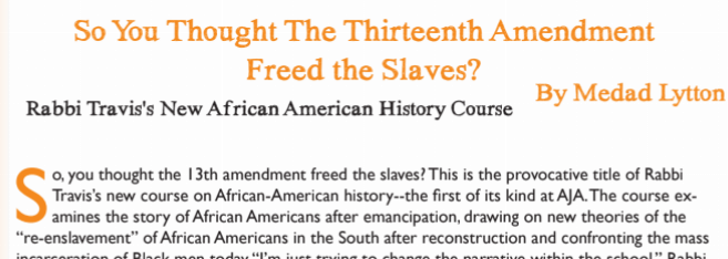 So You Thought the 13th Amendment Freed the Slaves?