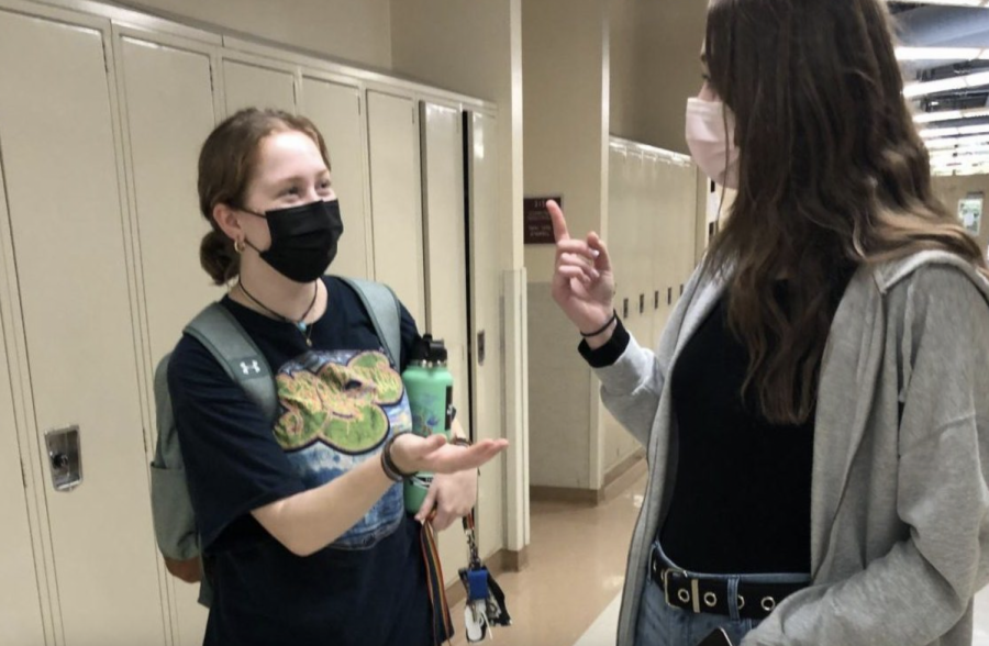 At Charles E. Smith Jewish Day School in Maryland, seniors Zoe Wertlieb and Zoe Fischman discussed the state of sex education in a hallway.