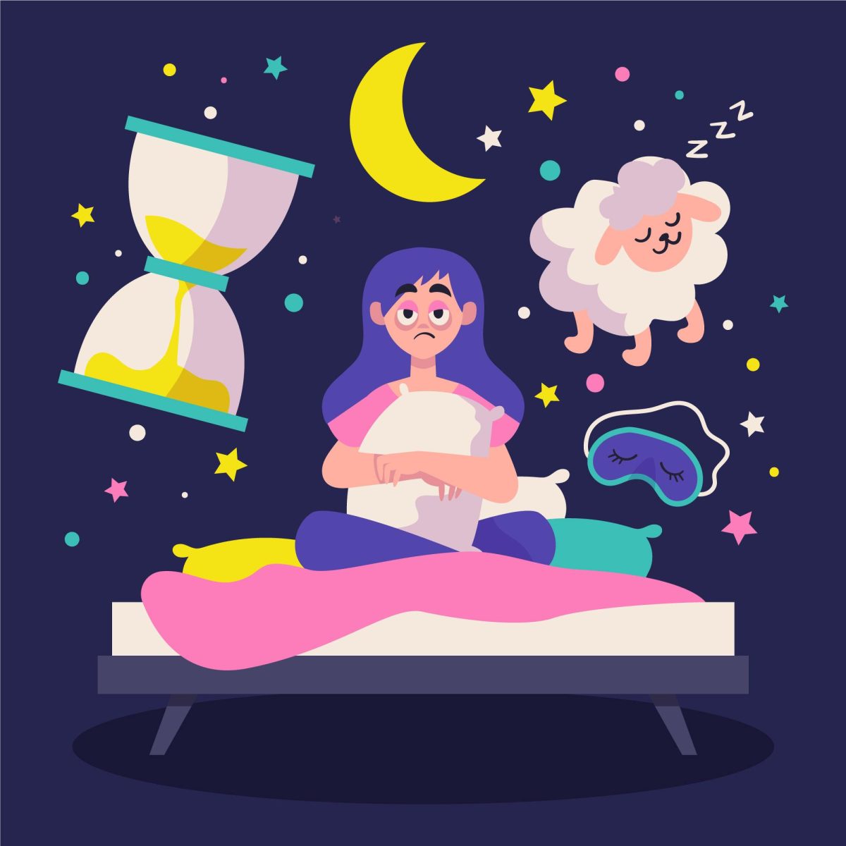 Insomnia concept illustration from freepik (free license)