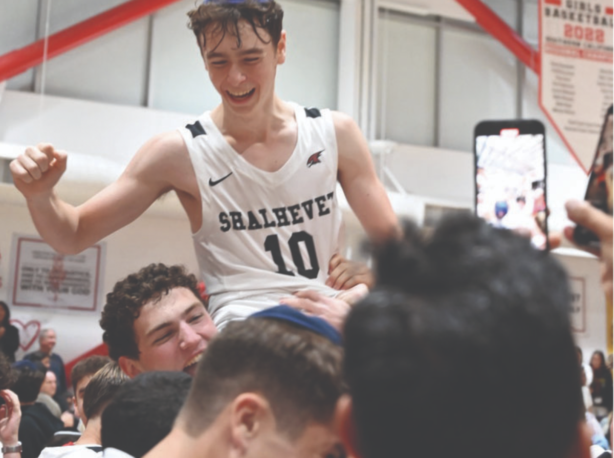 SKILLS: Yakov Liberman, then a sophomore, during Glouberman post-game festivities after the team’s 2023 championship win.